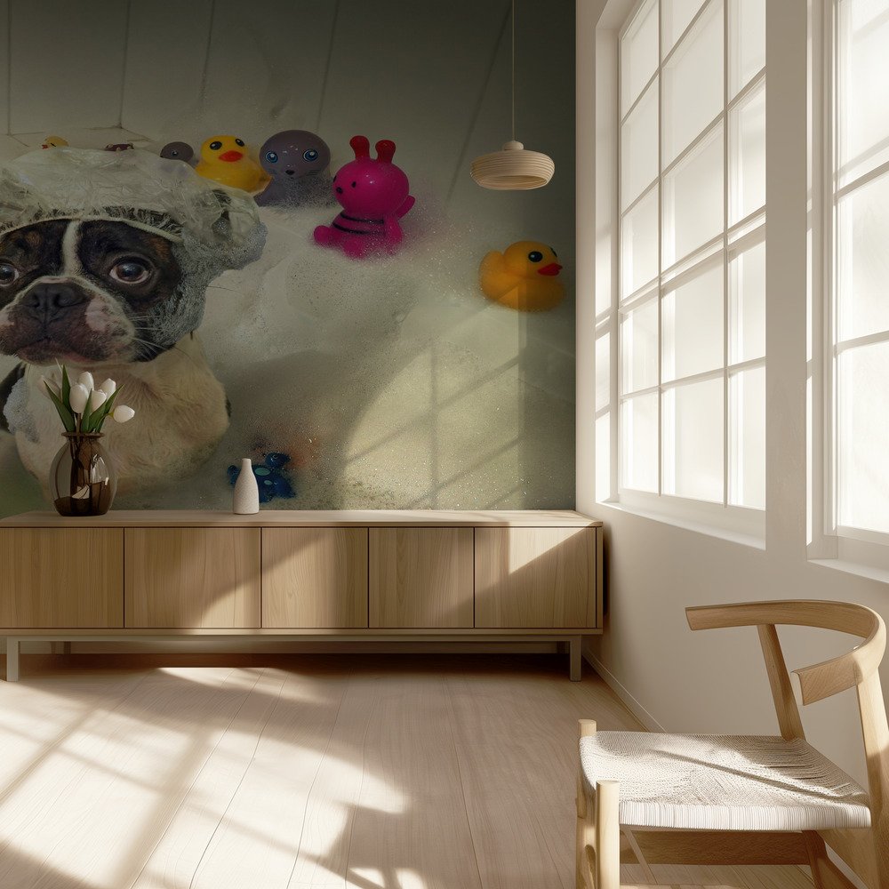 Boston Terrier Bath Time