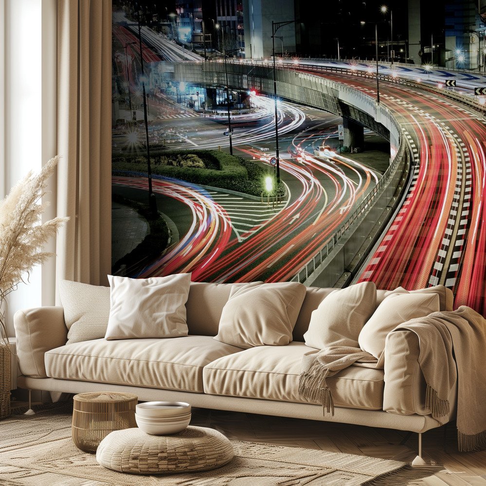 City Night Light Trails