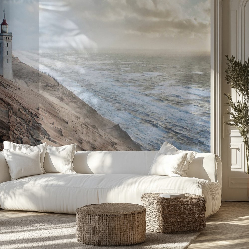 Lighthouse on Windswept Dunes