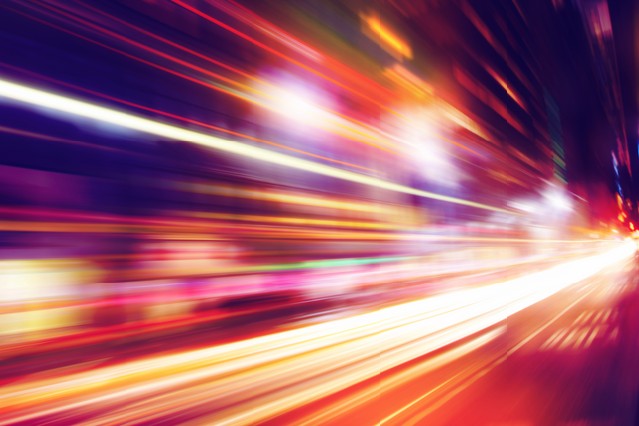 Abstract image of night traffic in the city