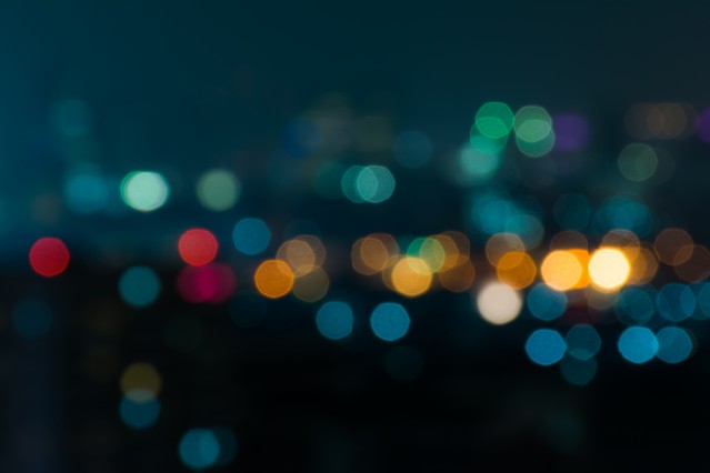 City night light blur bokeh