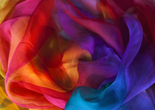 Silk rainbow scarf