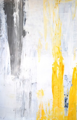 A Grey and Yellow Abstract Art Painting