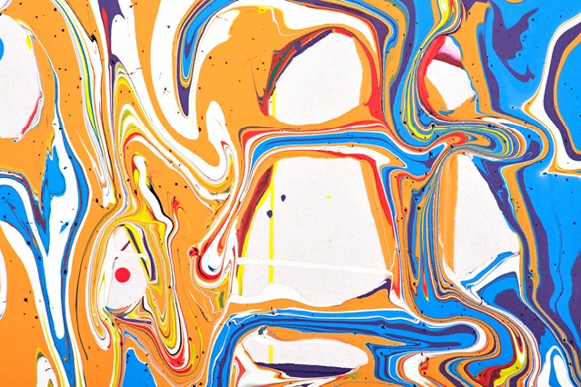 Abstract acrylic modern painting fragment - Rainbow colour