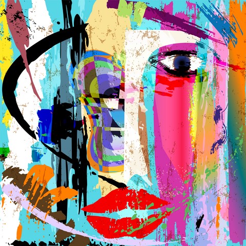 Abstract background composition, with paint strokes and splashes