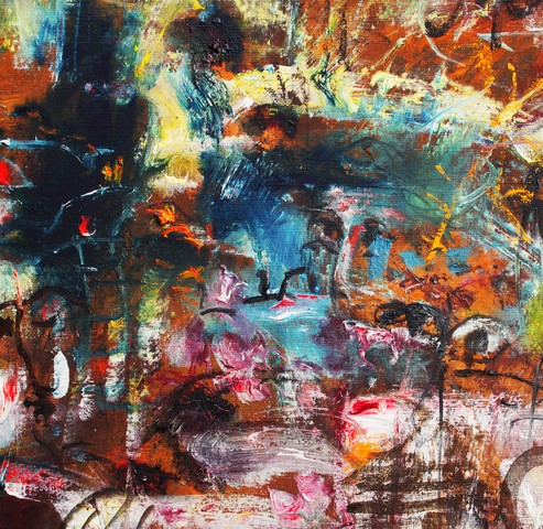 Abstract oil painting on canvas, artistic background
