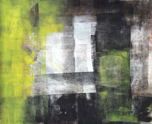 Black and Yellow Abstract Art Painting