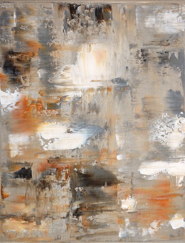 Grey and Brown Abstract Art Painting