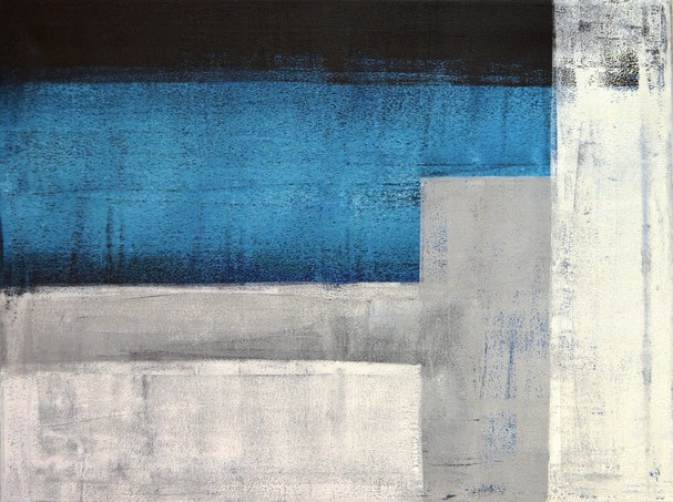 Teal and Grey Abstract Art Painting