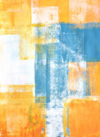 Teal and Orange Abstract Art Painting