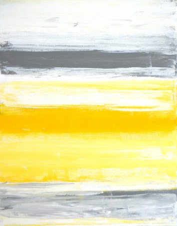 Yellow and Grey Abstract Art Painting