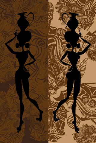 A young African girl - ornamental pattern