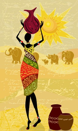 Landscape with an African woman decorative 1