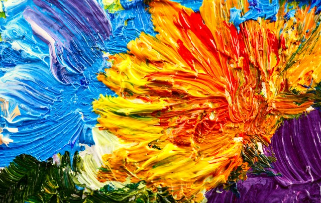 Abstract background - Oil painting - flowers