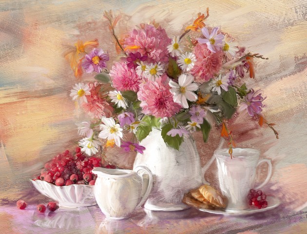 Bouquet of flowers autumn in a vase