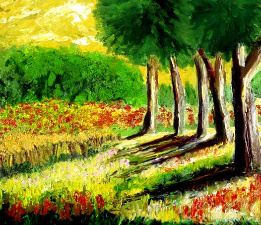 Natural Treeline and Fields of Flowers