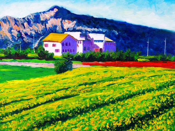 Oil Painting - Countryside Farm