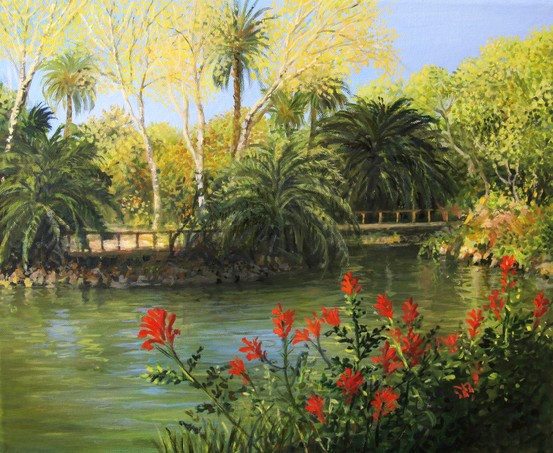 The formal gardens with the lake in Parc de la Ciutadella, Barcelona