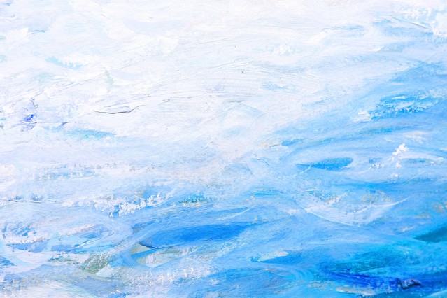 Close up shot of abstract sea painting