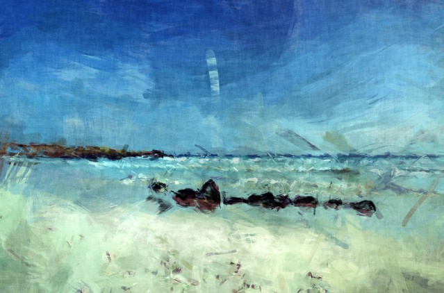Galapagos beach painting