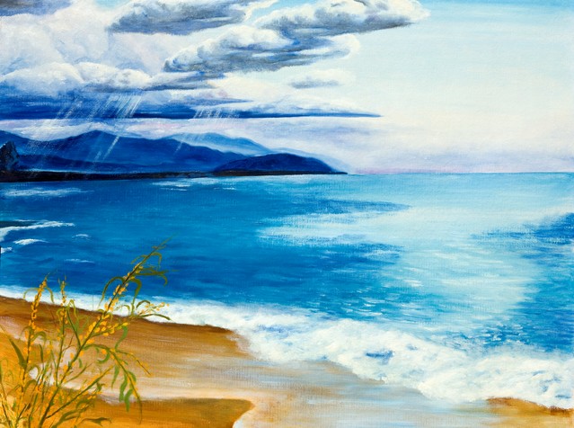 Lake before the storm - Oil painting
