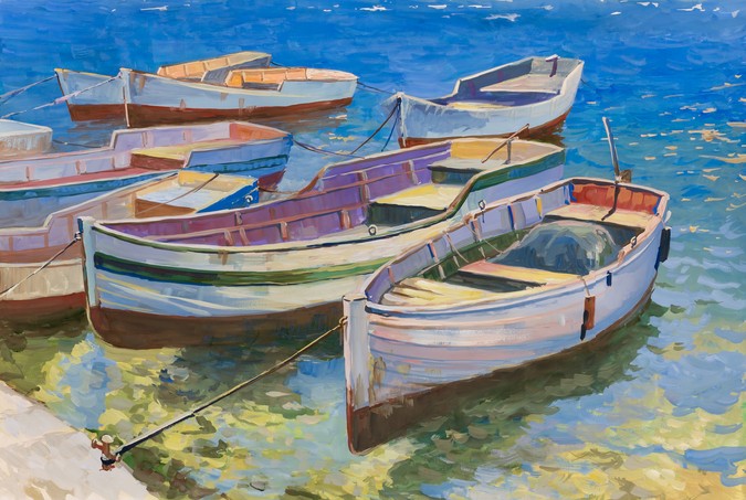 Moored boats
