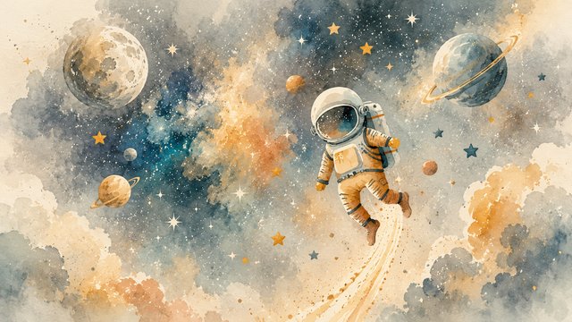 Floating through a pastel cosmos