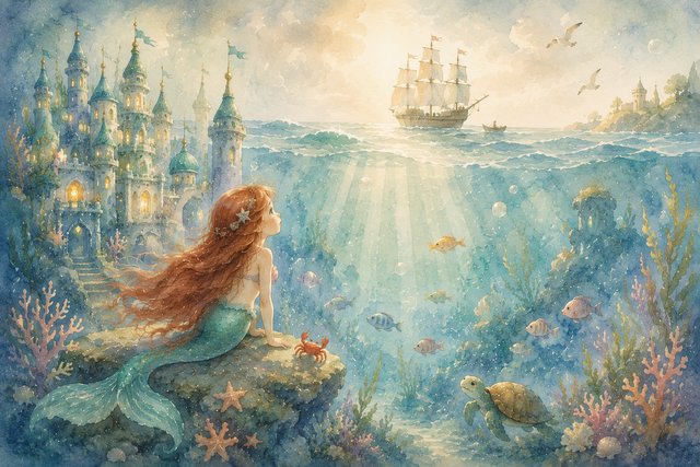 Underwater fairy tale dreamscape