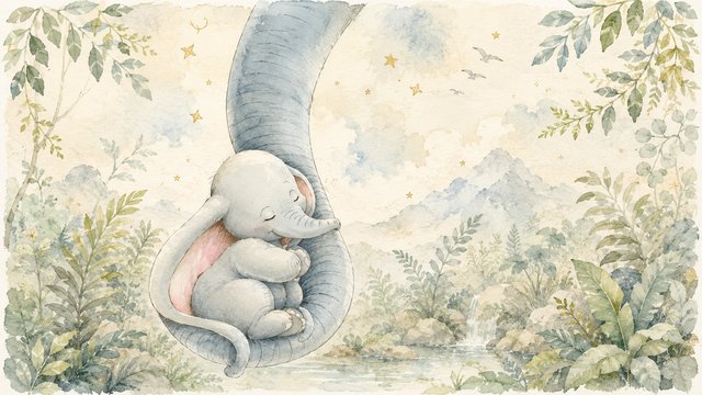 A peaceful elephant lullaby in nature