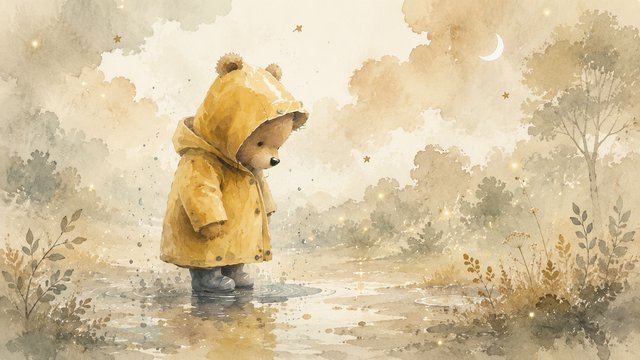 A rainy day in a quiet forest