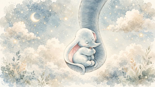 Serene dreams of a baby elephant