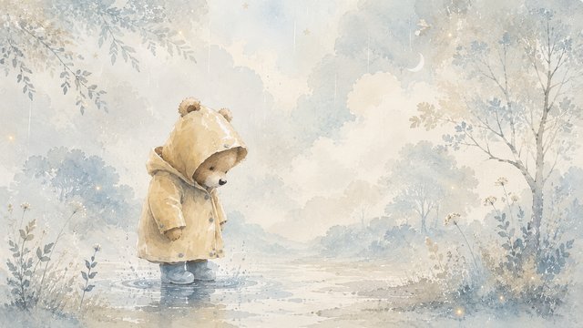 Teddy bear in a rainy dream v2