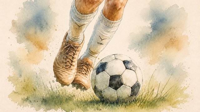 Soccer in motion through watercolor art