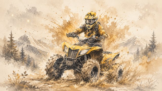 Golden rush through rugged terrain