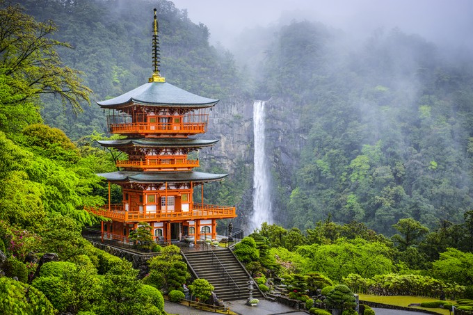 Nachi, Japan at Seigantoji Pagoda and Nachi Falls