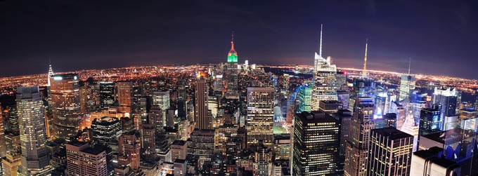 New York City skyline aerial panorama