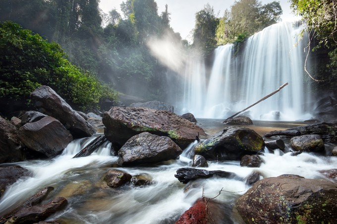 Waterfall landscape panorama