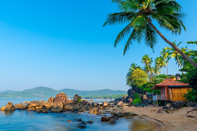 Beautiful view of the morning beach Goa