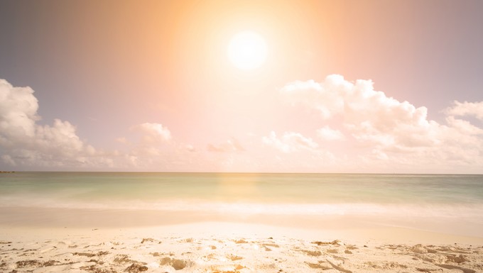 Sunset on the beach - minimalist scene